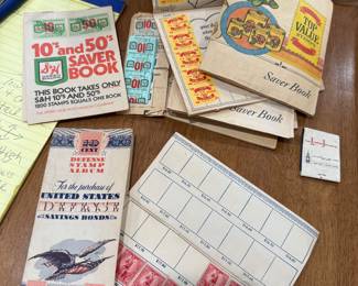War bonds stamp albums, S&H, Top Value saver books