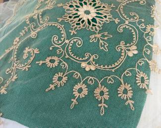 Handmade lace bed cover