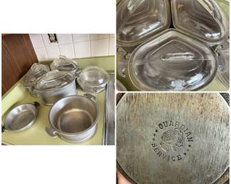 Vintage Guardian Service Aluminum Cookware with Glass Lids