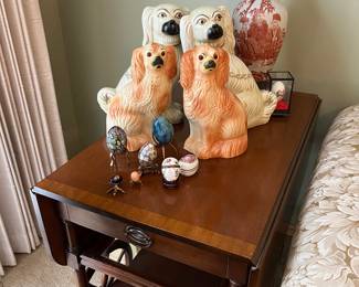 Tea Cart and Staffordshire Dog Pairs