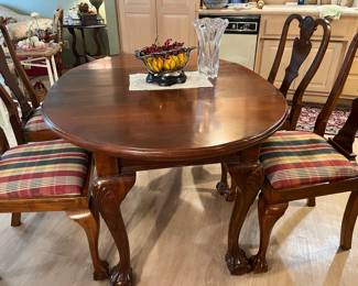 Antique Crank {for leaves} dining table and 6 chairs