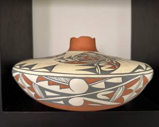 Hopi Pueblo Polychrome Pot. Signed, J. Sarracino. Photo 1 of 2.