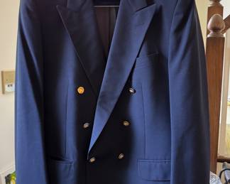 Burberry Men's Double Breasted Navy Blazer. Photo 1 of 2.