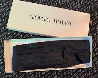 Giorgio Armani Cummerbund & Bow Tie.