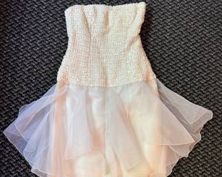 Strapless Sequined Mini Semi-Formal Cocktail Dress.