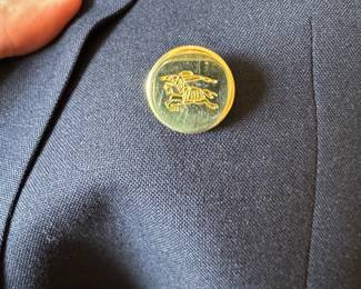 Burberry Men's Double Breasted Navy Blazer. Photo 2 of 2.