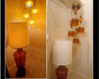 Amber Swag Lamp, Amber Lamp SOLD - SWAG LAMP