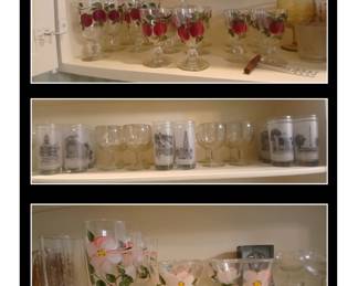 Hand Painted Glassware, Texas 150th Anniversary Glassware