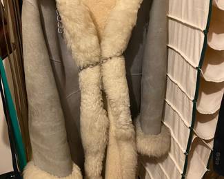 Vintage Suede Faux Fur Coat