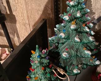 Vintage Small Large Ceramic Christmas Trees
