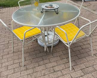 Mid Century Patio Chairs/Glass Table