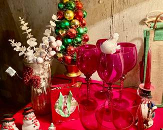 Lenox Crystal Red Footed Wine Glasses