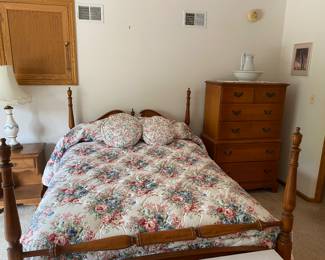 Vintage Cherry Wood Heywood Wakefield Four Poster Bed ( Full Size)