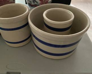 Vintage Roseville Friendship Crocks