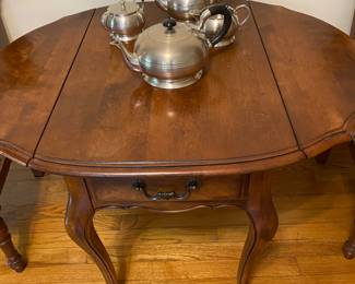 Vintage Ethan Allen Double Drop Leaf Table with Drawer