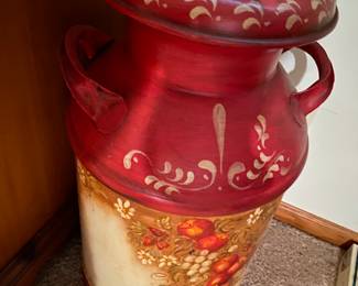 Vintage Milk Can Re Purposed Hand Painted
