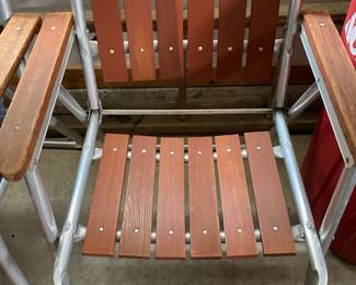 Mid Century Red Wood Slate Chairs