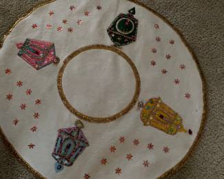 Vintage Sequin Felt Small Tree Skirt