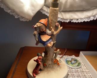 Vintage Goebel Apple Tree Girl/Apple Tree Boy Pair of Lamps