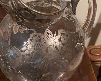 Vintage Silver Overlay Ice Lip Pitcher