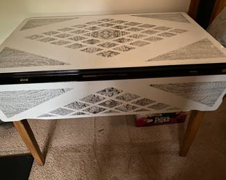Mid Century Enamel Double Drop Leaf Table