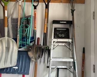 LADDER AND GARDENING ITEMS