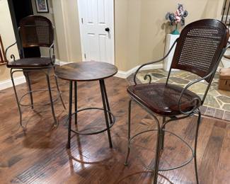 TABLE AND BAR STOOLS