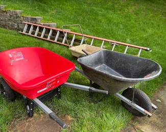 LADDER AND WHEEL BARROWS