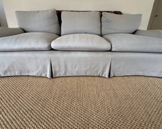 Custom English Tea Time Style Three Seat Cushion. Measures 88" W x 42" D. We Have Club Chairs Upholstered in Coordinating Fabric (See Previous Photos). Photo 1 of 3.