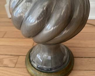 Pair of Italian Mercury Glass Table Lamps. Circa 1940. Measures 33" H As Shown. Photo 3 of 3.