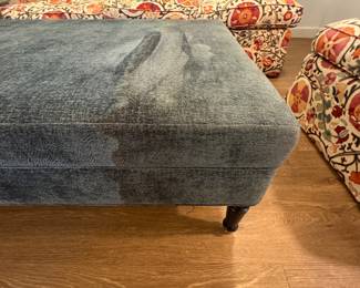 Upholstered Ottoman. Has Stain But We'll Try To Clean It Prior To The Sale! Measures 31" W x 48" D x 18" H. Photo 3 of 4.
