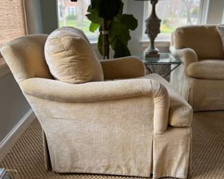 Albert Vivo Club Chair. Measures 32" W x 38" D. See Club Chair Upholstered in Same Fabric in Next Photo Series. Photo 2 of 2.