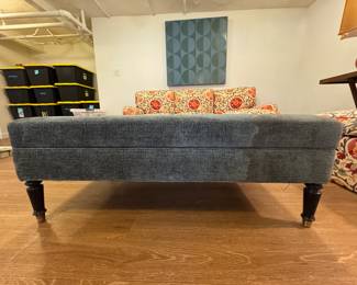 Upholstered Ottoman. Has Stain But We'll Try To Clean It Prior To The Sale! Measures 31" W x 48" D x 18" H. Photo 1 of 4.