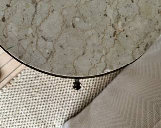 Mid-Century Brass & Marble Side Table. Only One. Measures 17" D x 20" H. Photo 4 of 4.