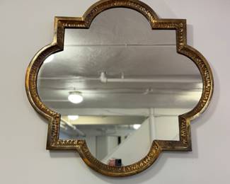 Bronzed Metal Mirror. Measures 40" x 40."