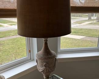Pair of Turned Wood Urn Table Lamps. Photo 1 of 2.