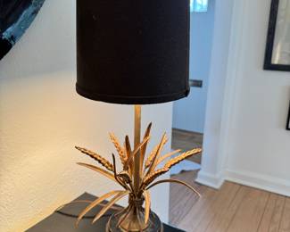 Pair of Vintage Neoclassical Style Sheet of Wheat Table Lamps. Each Measures 22" H. Photo 2 of 3.