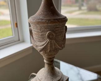 Pair of Turned Wood Urn Table Lamps. Photo 2 of 2.