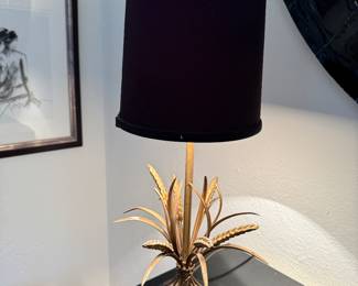 Pair of Vintage Neoclassical Style Sheet of Wheat Table Lamps. Each Measures 22" H. Photo 1 of 3.