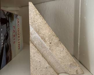 Travertine Bookends.