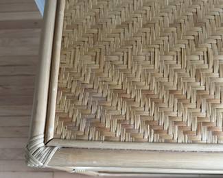 Rattan Sideboard / Console Table. Measures 39" W x 14" D x 32" H. Photo 2 of 3.