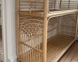 Rattan Sideboard / Console Table. Measures 39" W x 14" D x 32" H. Photo 3 of 3.