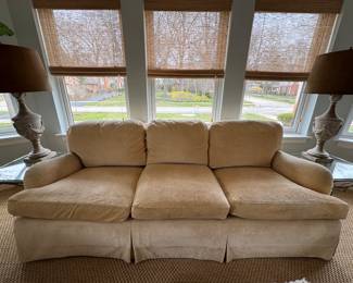 Albert Vivo Three Seat Sofa. Measures 84" W x 38" D. See Club Chair Upholstered in Same Fabric in Next Photo Series. Photo 1 of 2.