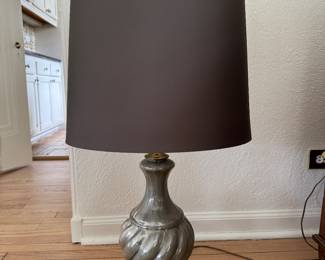 Pair of Italian Mercury Glass Table Lamps. Circa 1940. Measures 33" H As Shown. Photo 1 of 3.