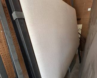 Iron Canopy Bed - Queen Size with Upholstered Headboard.