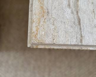 Vintage Italian Mid-Century Travertine Coffee Table. Measures 24" W x 40" x 17" H. Photo 3 of 4.
