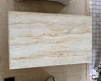 Vintage Italian Mid-Century Travertine Coffee Table. Measures 24" W x 40" x 17" H. Photo 3 of 4.