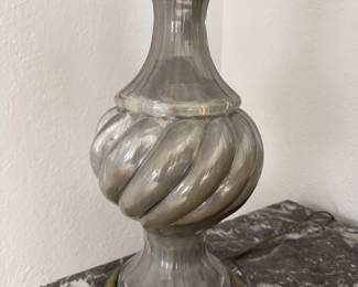 Pair of Italian Mercury Glass Table Lamps. Circa 1940. Measures 33" H As Shown. Photo 2 of 3.