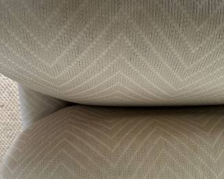 Pair of Loose Back Club Chairs Upholstered Neutral Chevron Print Fabric. Fabric Coordinates With Sofa In Next Photo. Each Chair Measures 33" W x 40" D. Photo 4 of 5.