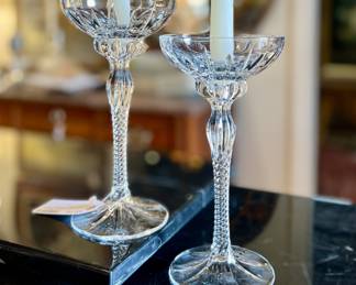 Pair of Lenox Crystal Candlestick Holders